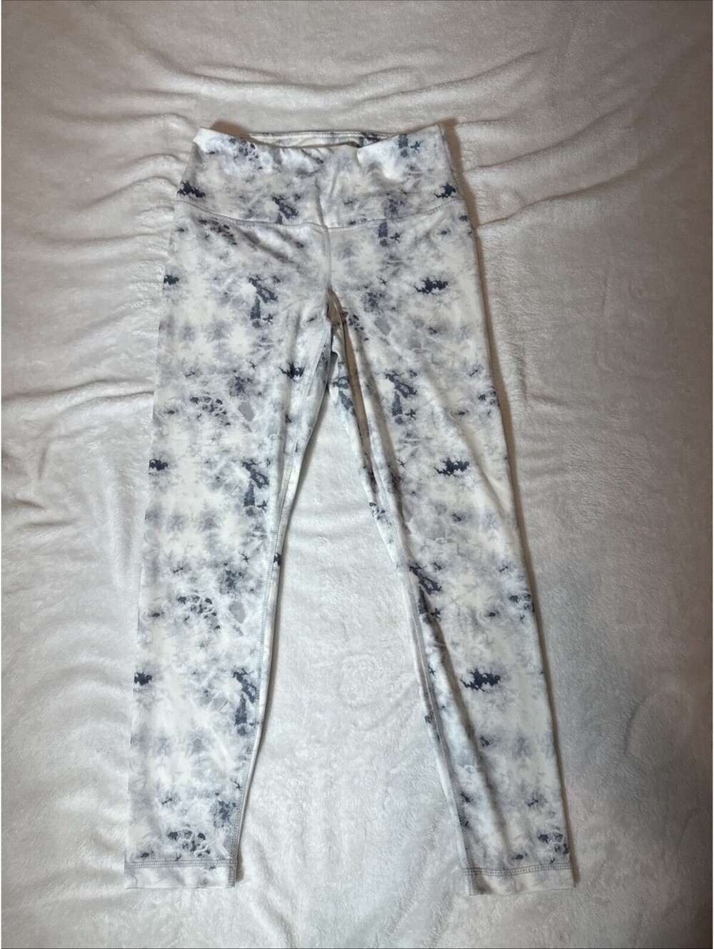Yogalicious Lux Tie Dye High Waist Leggings Frosted Glass White Grey Size M(2108